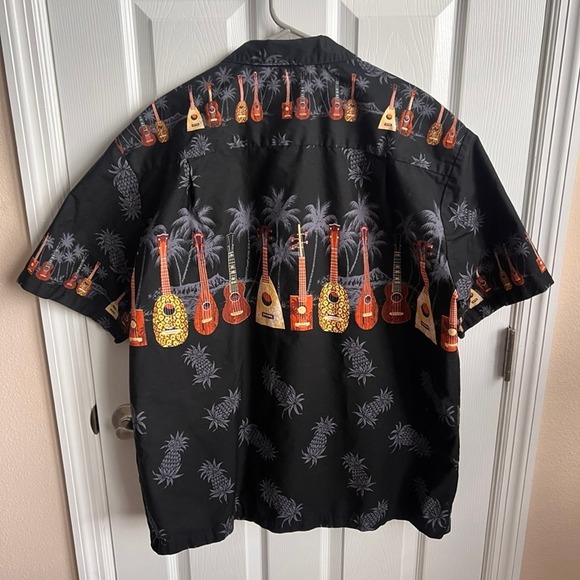 Hawaii Hangover‎ Hawaiian Shirt Ukulele Pineapple Print Aloha Shirt XL - Picture 5 of 7